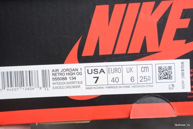High Blue Jordan 555088-134 Black 1 AIR White Retro University 1011